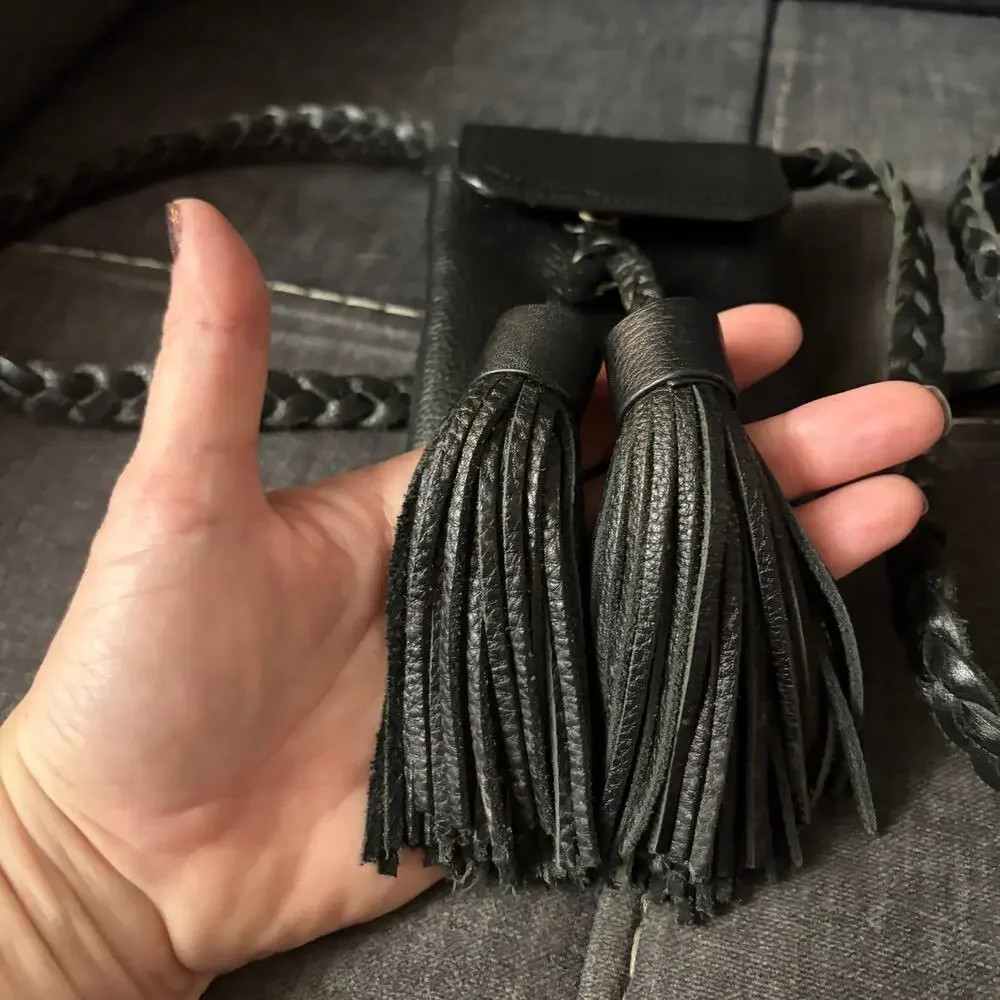 Rebecca Minkoff Isobel Black Pebbled Leather Phone Crossbody Bag